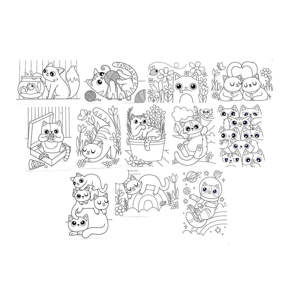 Ooly | Undercover Art Hidden Pattern Colour Cards Loving Kittens