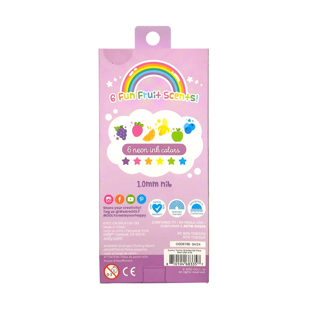 Ooly | Yummy Yummy Geurende Gelpennen Neon Set Van 6