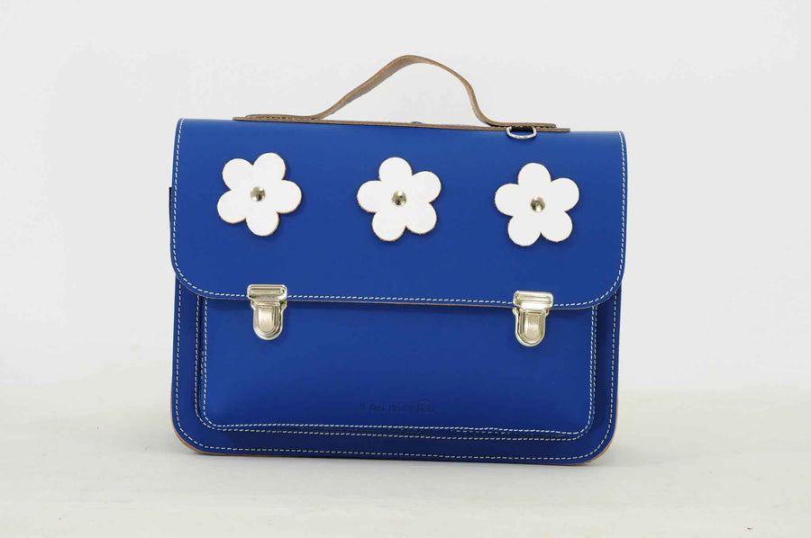 Own Stuff | Lederen Kleuterboekentas Flowers Cobalt