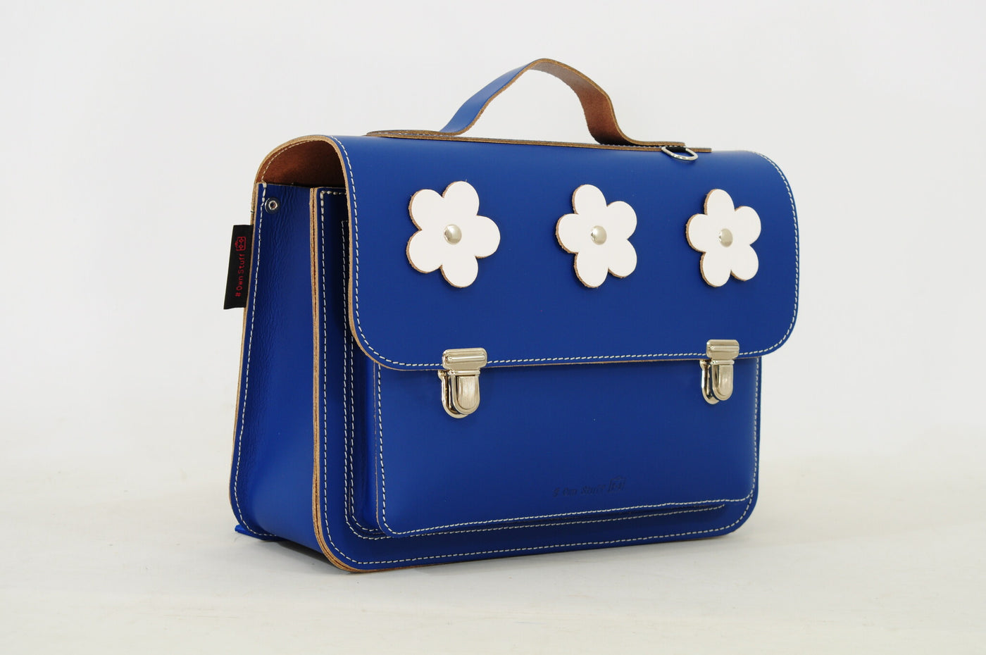 Own Stuff | Lederen Kleuterboekentas Flowers Cobalt