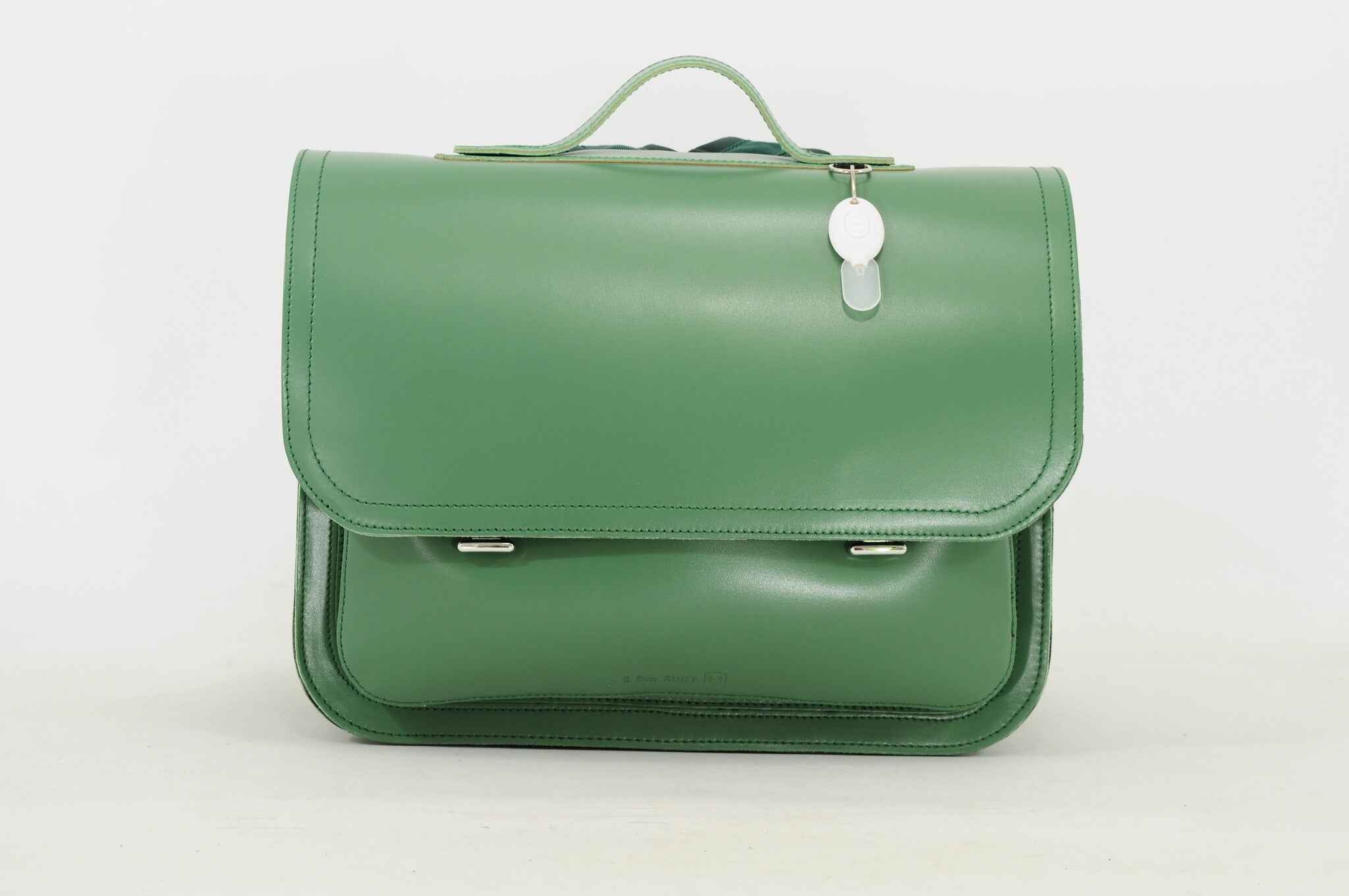 Own Stuff Lederen Boekentas met 2 Magneetsloten lakÃ© Emeraldgreen
