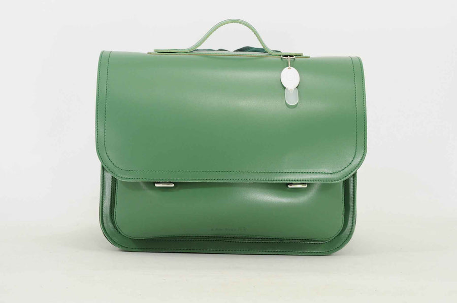 Own Stuff Lederen Boekentas met 2 Magneetsloten lakÃ© Emeraldgreen