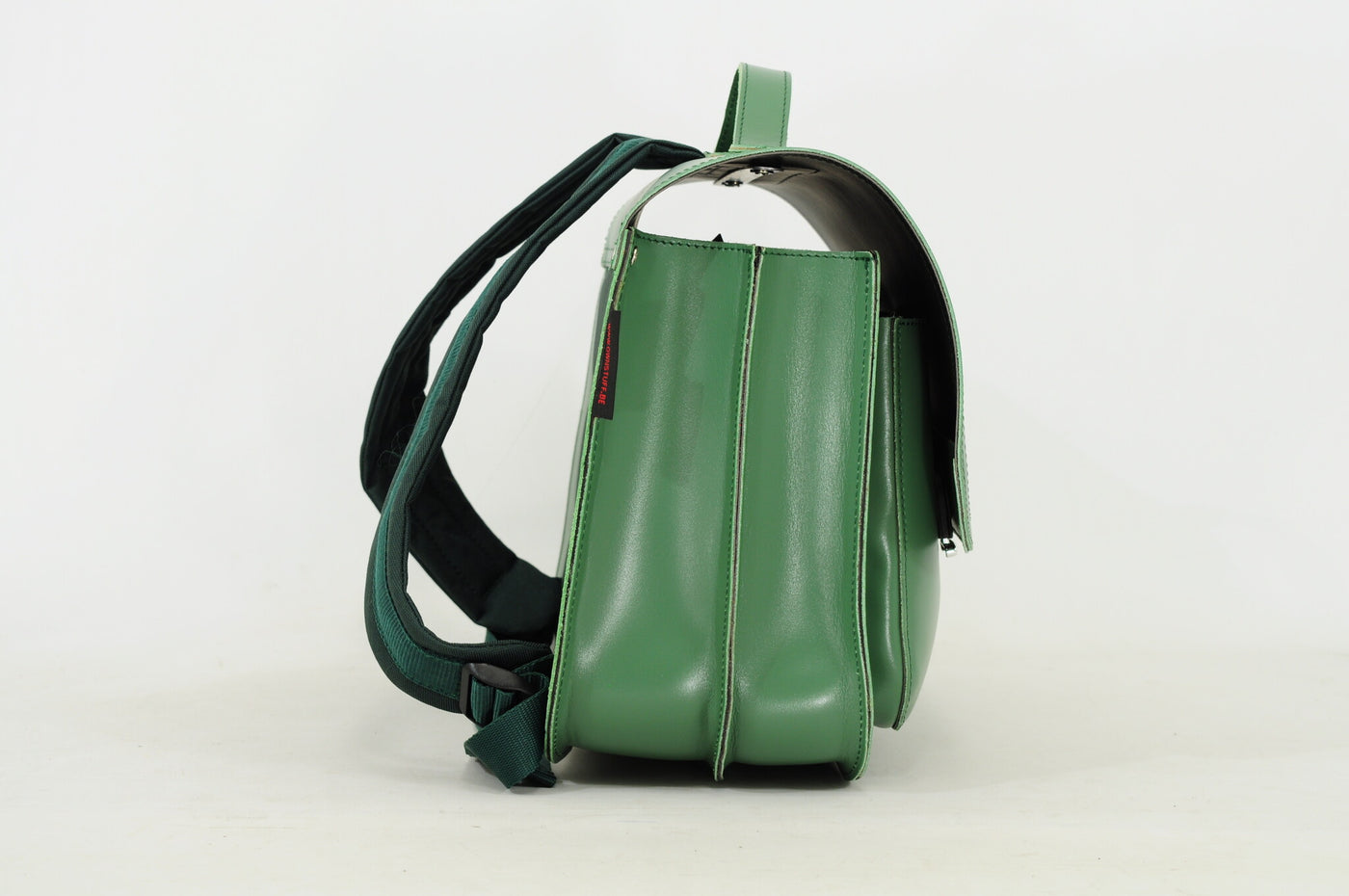 Own Stuff Lederen Boekentas met 2 Magneetsloten lakÃ© Emeraldgreen