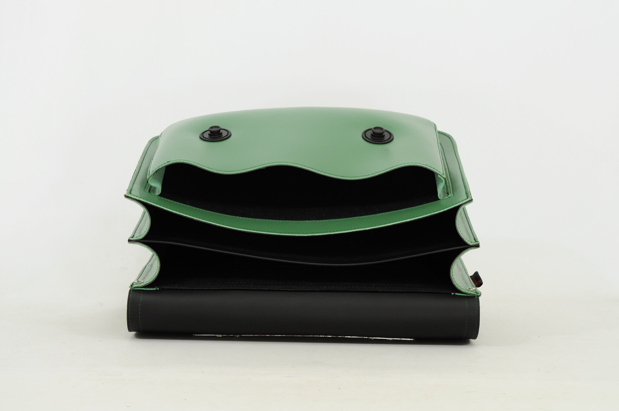 Own Stuff Lederen Boekentas met 2 Magneetsloten lakÃ© Emeraldgreen