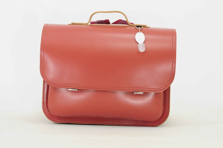 Own Stuff | Lederen Boekentas Met 2 Magneetsloten LakÃ© Terra Rose