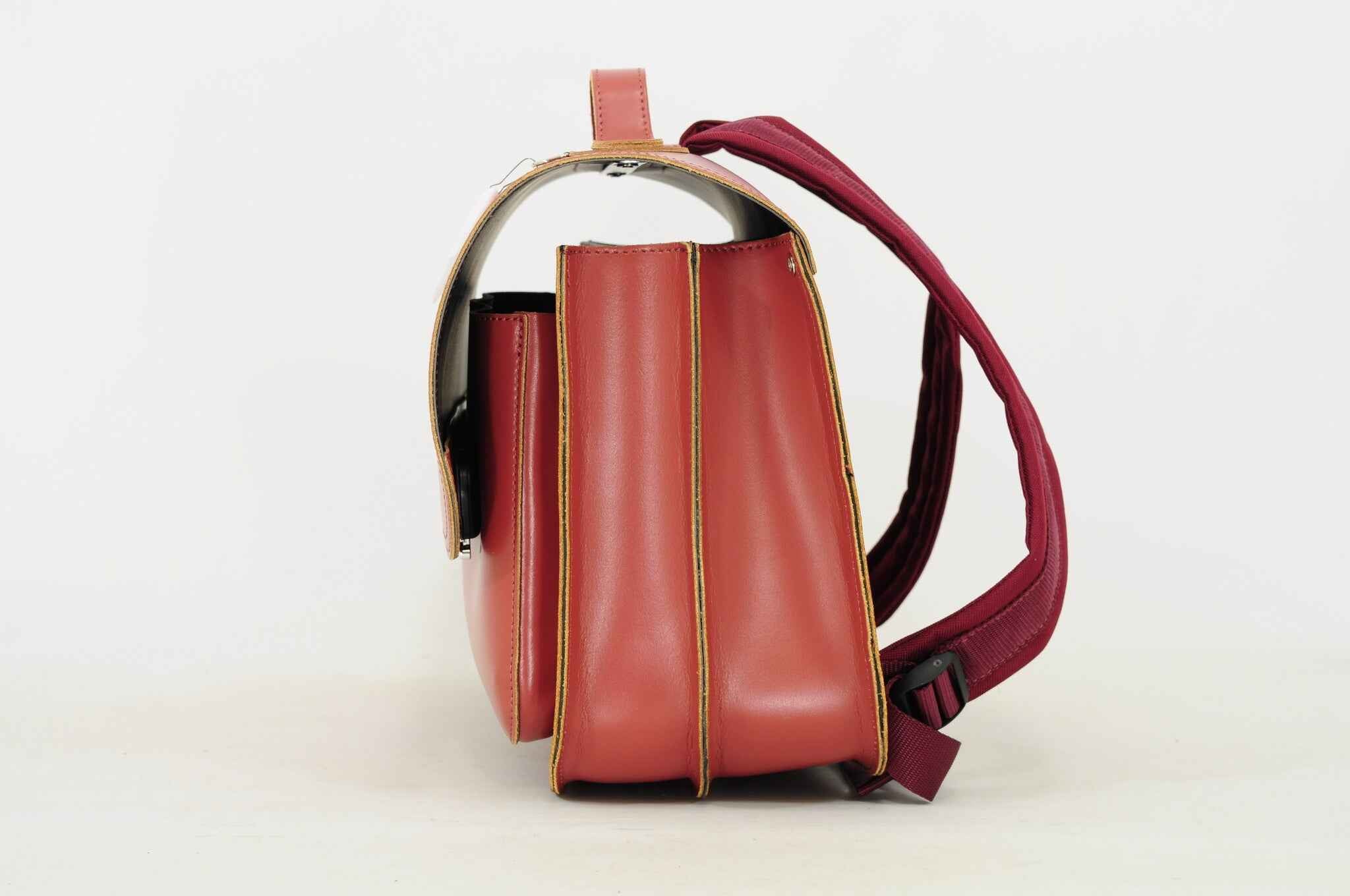 Own Stuff | Lederen Boekentas Met 2 Magneetsloten LakÃ© Terra Rose