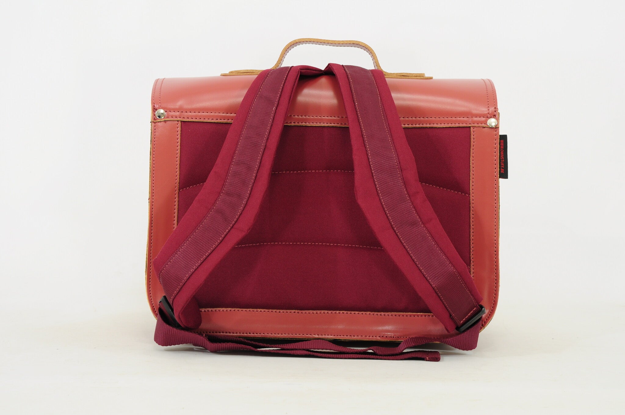 Own Stuff | Lederen Boekentas Met 2 Magneetsloten LakÃ© Terra Rose