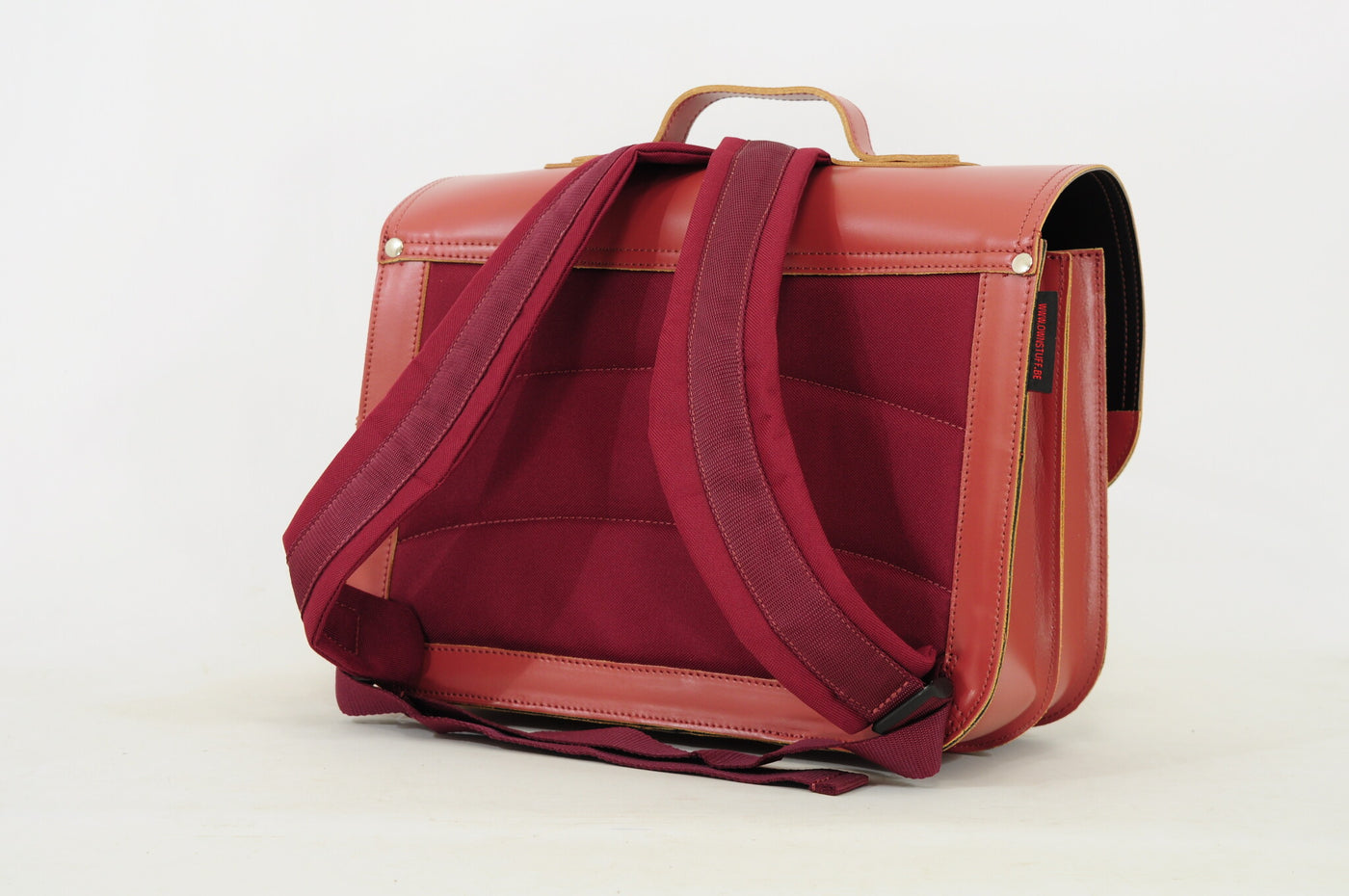 Own Stuff | Lederen Boekentas Met 2 Magneetsloten LakÃ© Terra Rose