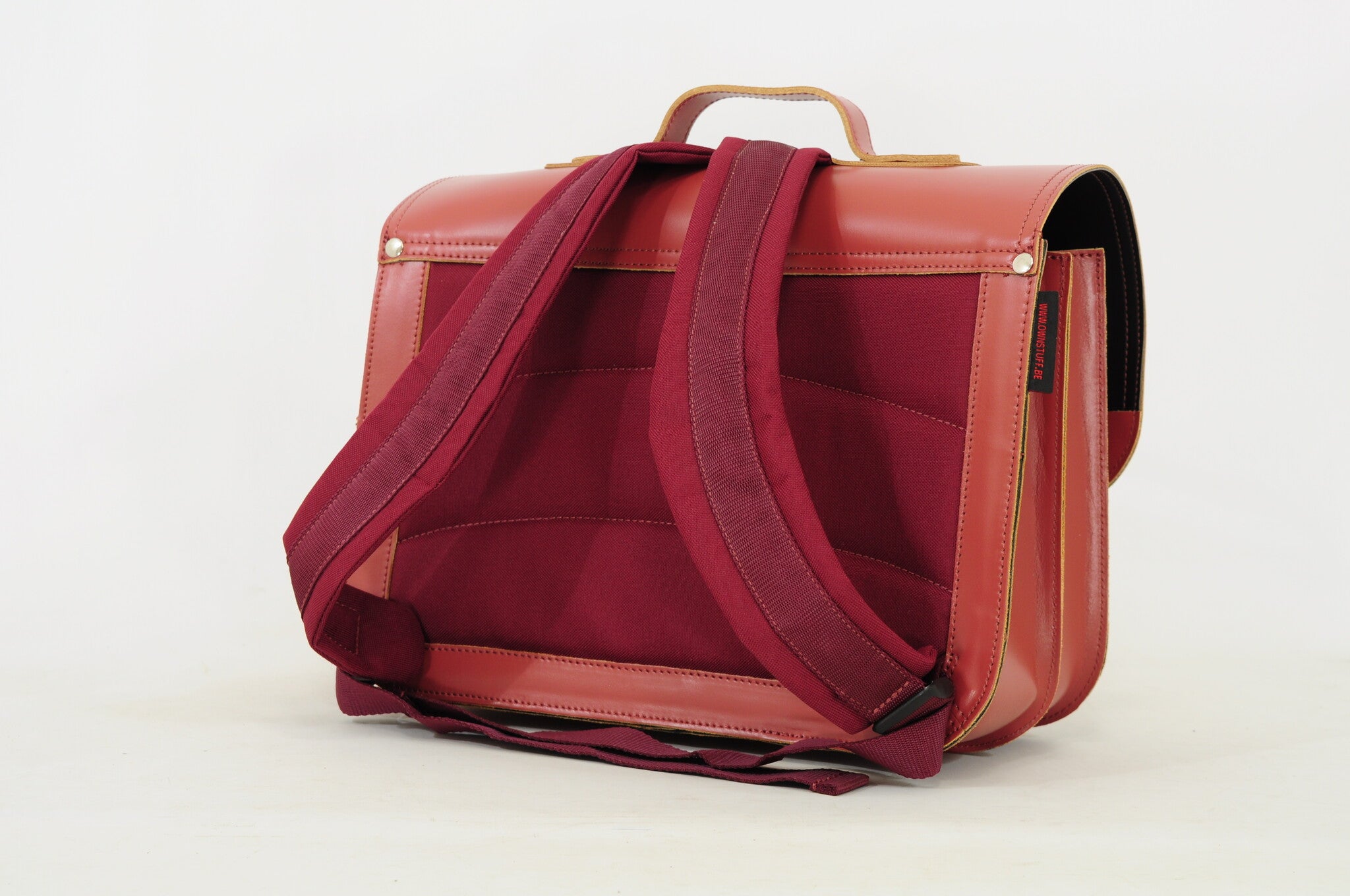 Own Stuff | Lederen Boekentas Met 2 Magneetsloten LakÃ© Terra Rose
