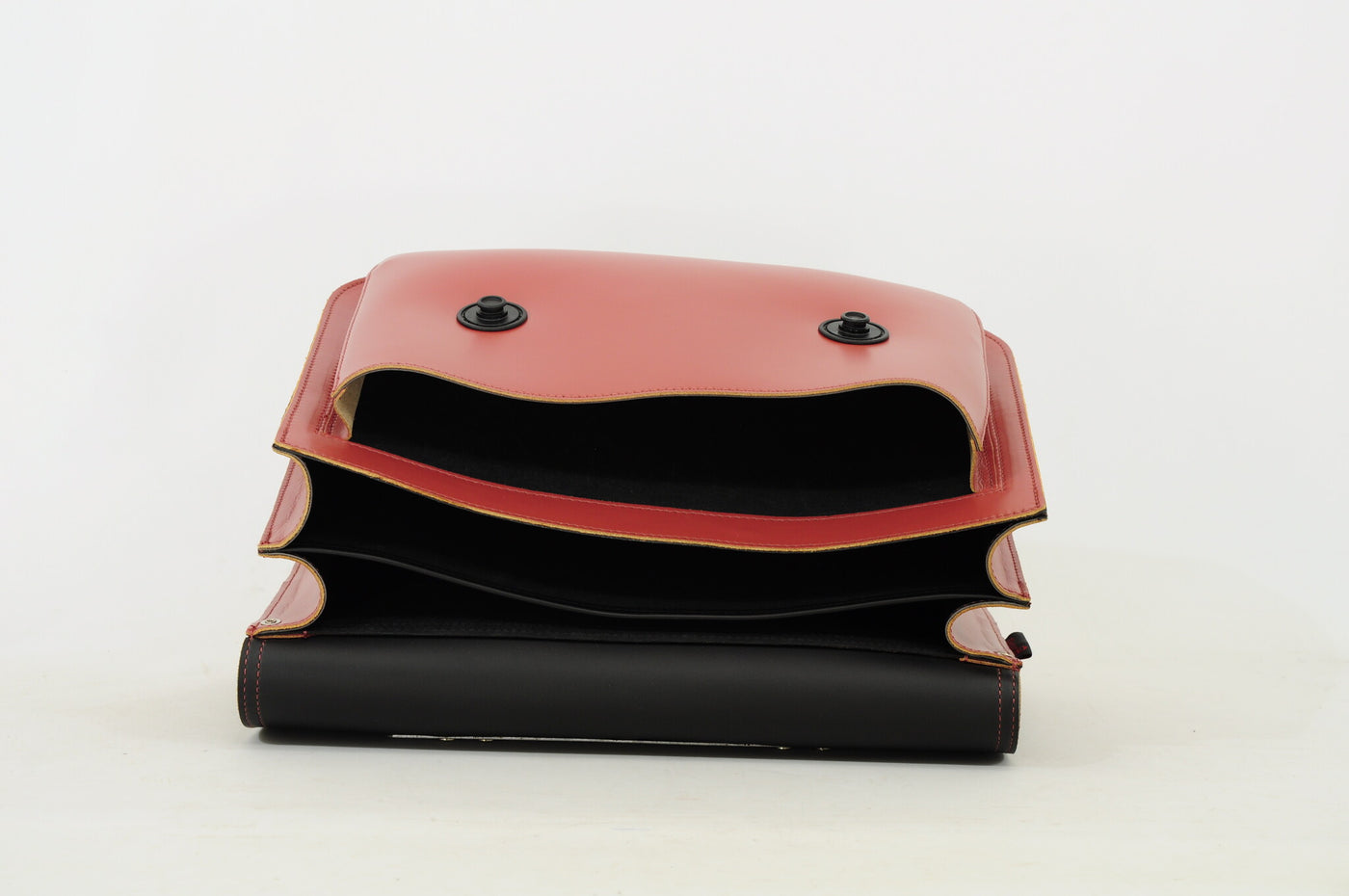 Own Stuff | Lederen Boekentas Met 2 Magneetsloten LakÃ© Terra Rose