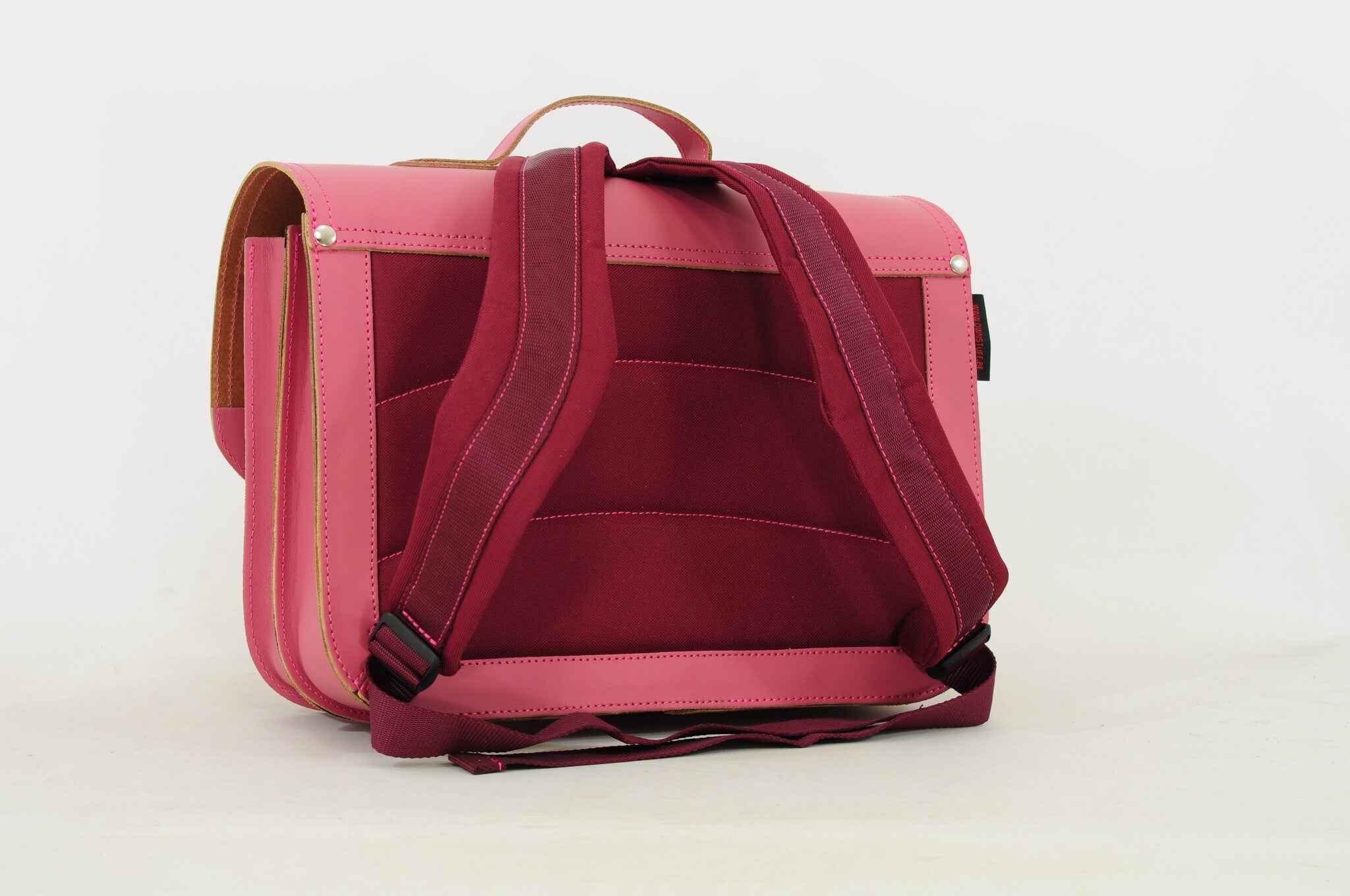 Own Stuff | Lederen Boekentas Met 2 Magneetsloten Butterfly Antique Pink