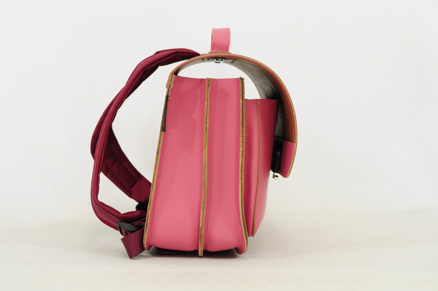 Own Stuff | Lederen Boekentas Met 2 Magneetsloten Butterfly Antique Pink