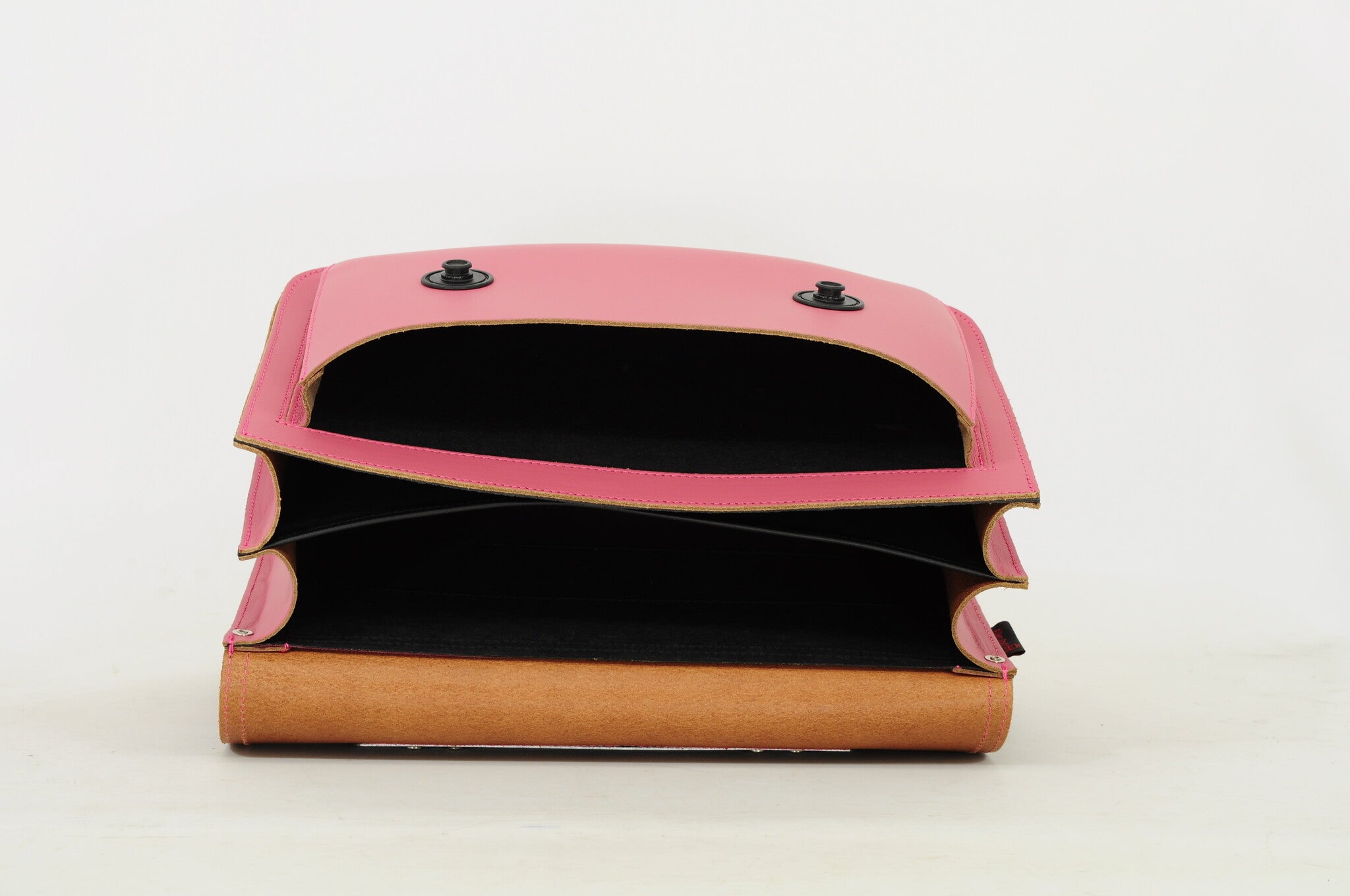 Own Stuff | Lederen Boekentas Met 2 Magneetsloten Butterfly Antique Pink