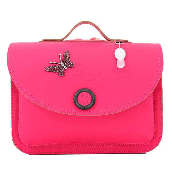 Own Stuff | Fuchsia Butterfly Magnetic Leather Book Bag