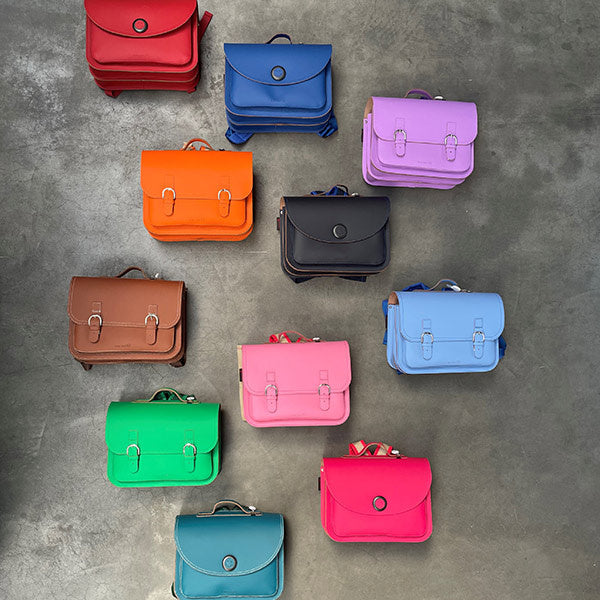 Own Stuff  | Lederen boekentas Fuchsia Vlinder Magnetisch