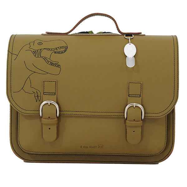 Own Stuff | Leather Book Bag Moss Dino