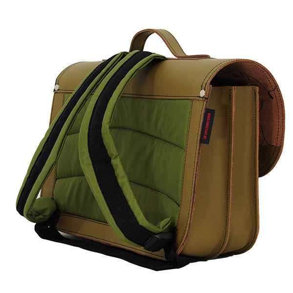 Own Stuff | Leather Book Bag Moss Dino