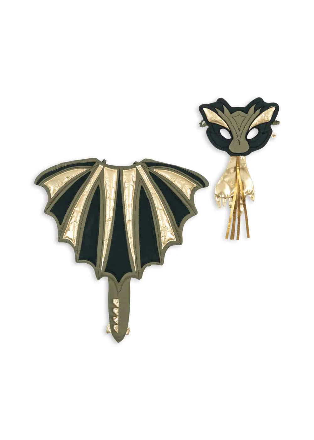 Konges Slojd | Burnt Olive Dragon Costume Mask/Cape