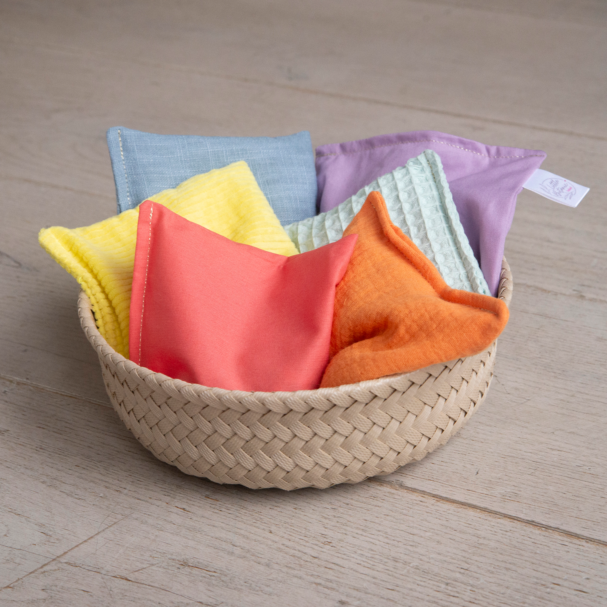 Little Botanic Label | Sensorische Pittenzakjes Pastel Set 6 Stuks