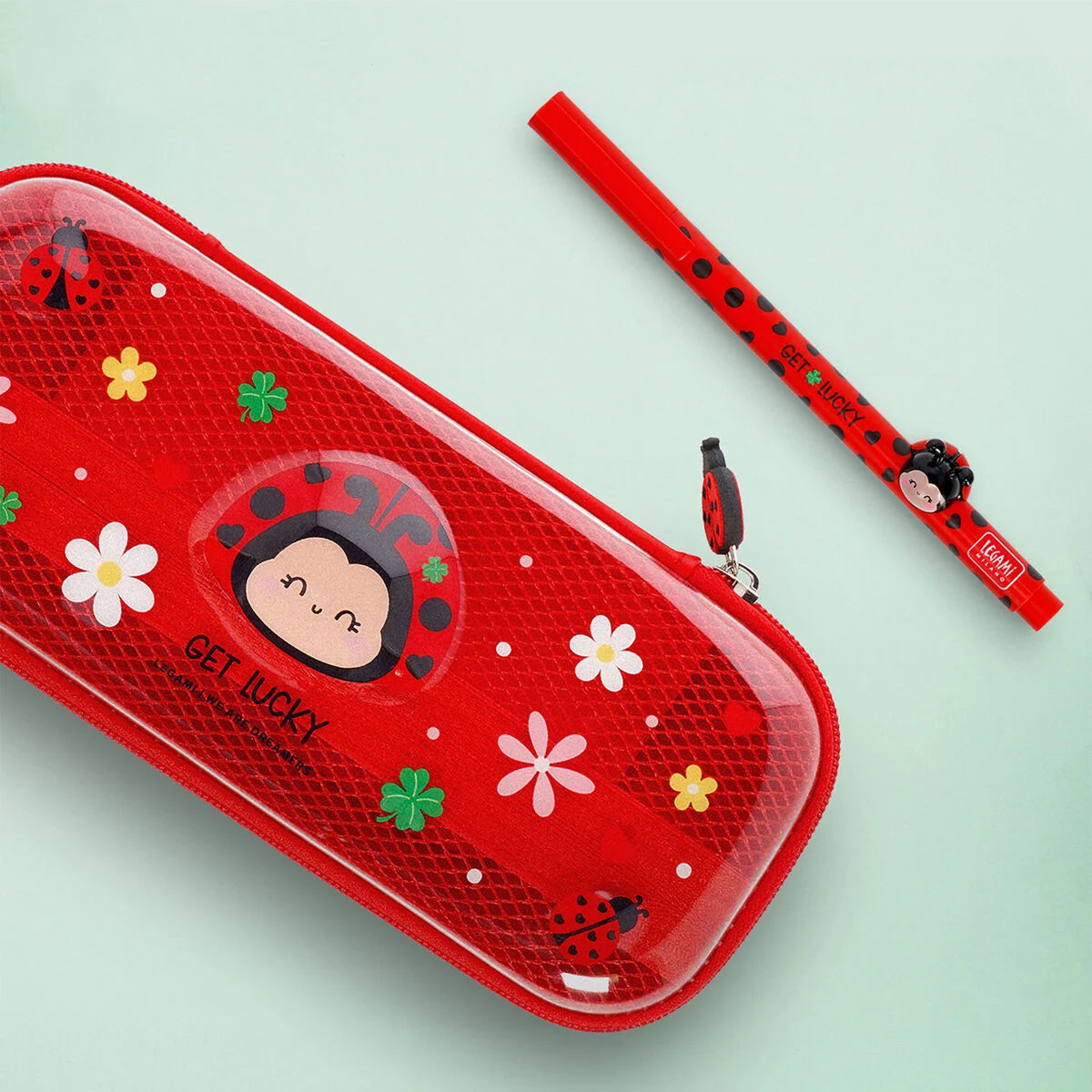 Legami | Ladybug Stijve Transparante Pennenzak - WonderWow