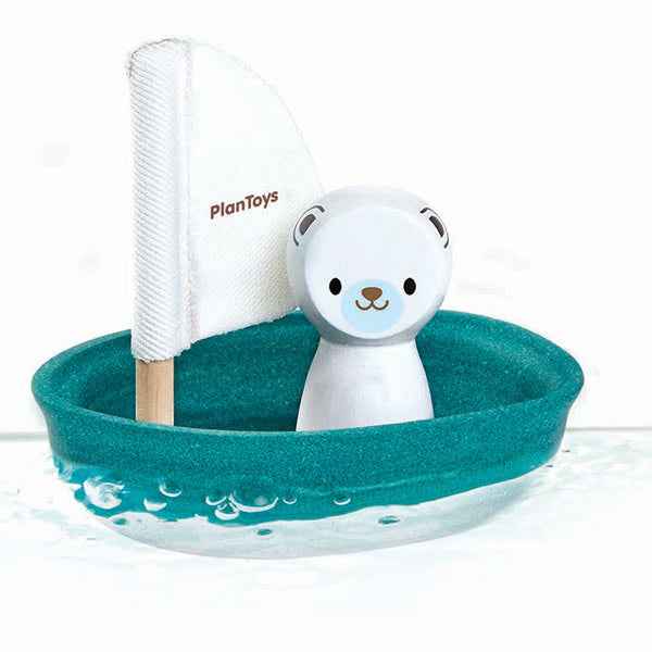 Plan Toys Polar Bear Sailboat Bath Toy +1yr