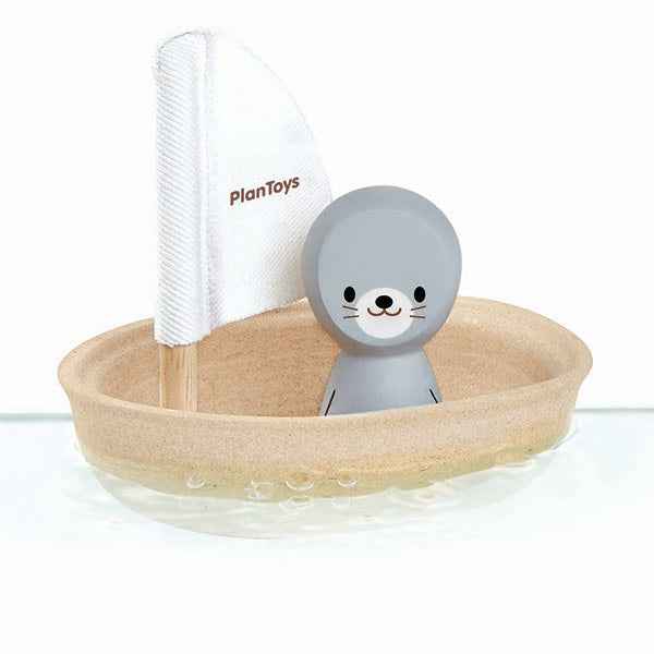 Plan Toys - Bath Toys - Seal Sailboat Ages 1+