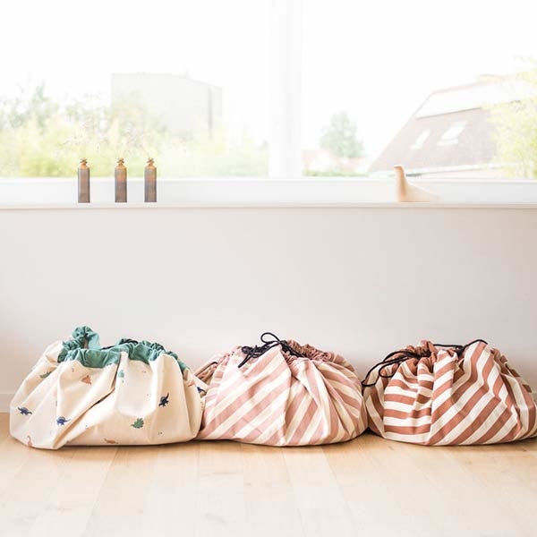 Play and Go speelmat en opbergzak Stripes Pink New