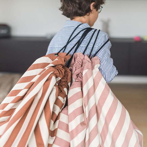 Play and Go speelmat en opbergzak Stripes Pink New