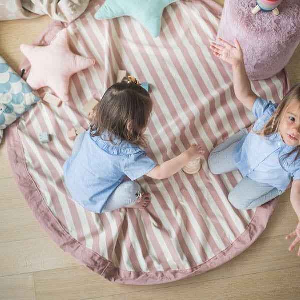 Play and Go play mat and storage bag Stripes Pink New