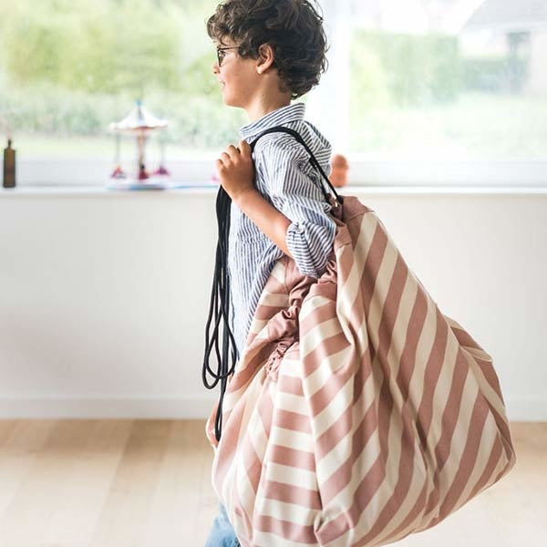 Play and Go speelmat en opbergzak Stripes Pink New