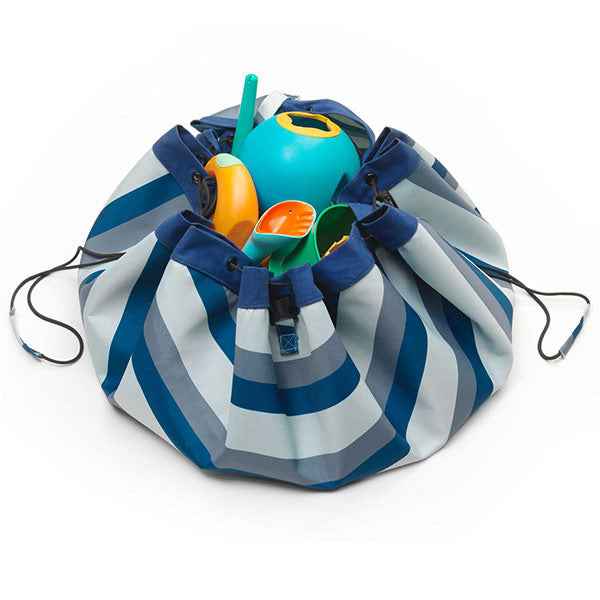 Play and Go play mat storage bag, Outdoor Blue/Green Stripes