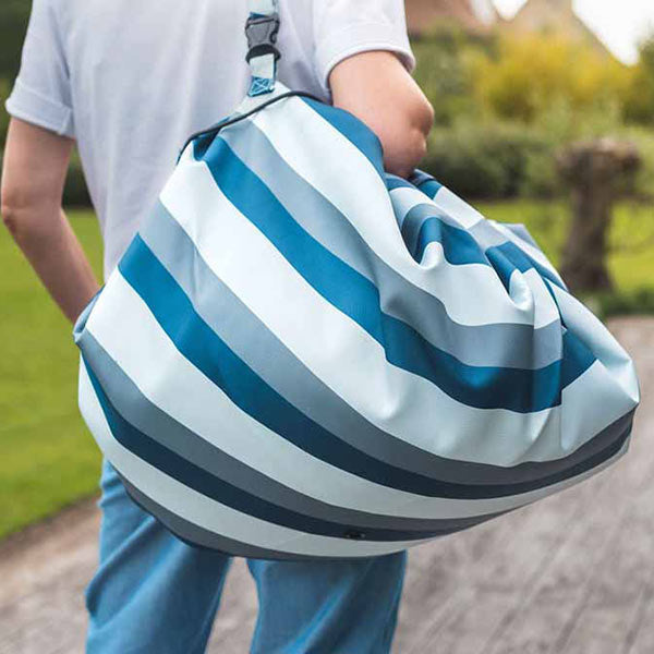 Play and Go speelmat opbergzak Outdoor Blue/Green Stripes