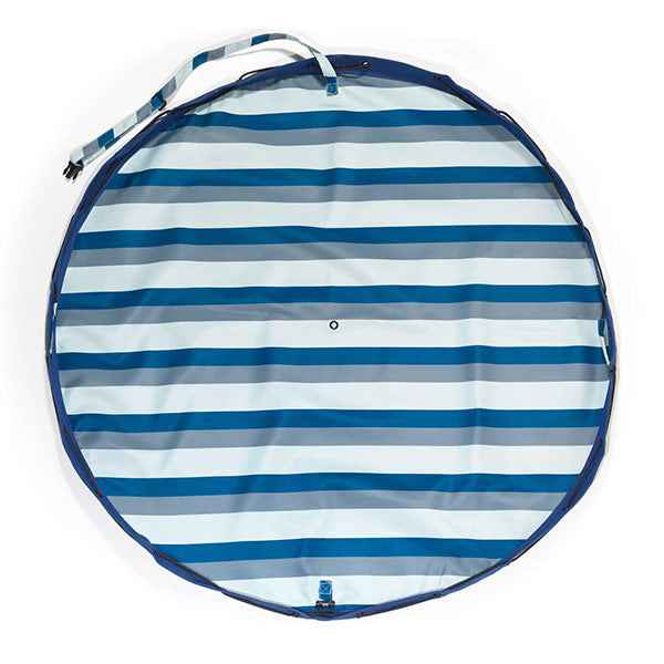 Play and Go play mat storage bag, Outdoor Blue/Green Stripes
