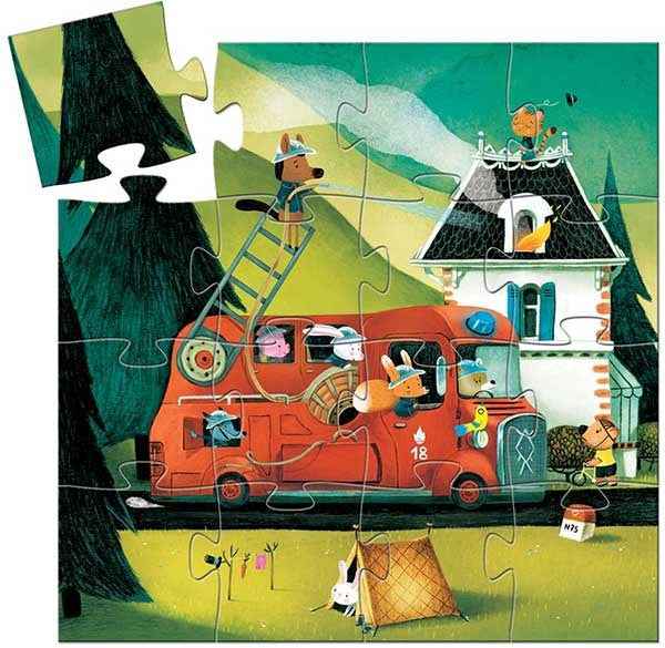 Djeco | Puzzel Brandweerwagen -16 Stuks