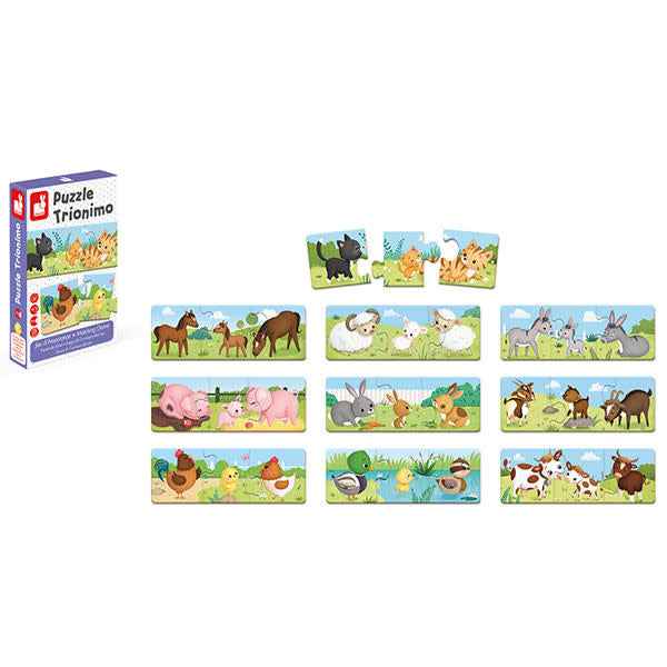 Puzzel - Trionimo dieren - associatiespel - Janod +3jr