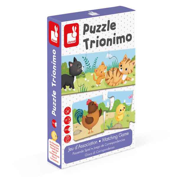 Puzzel - Trionimo dieren - associatiespel - Janod +3jr