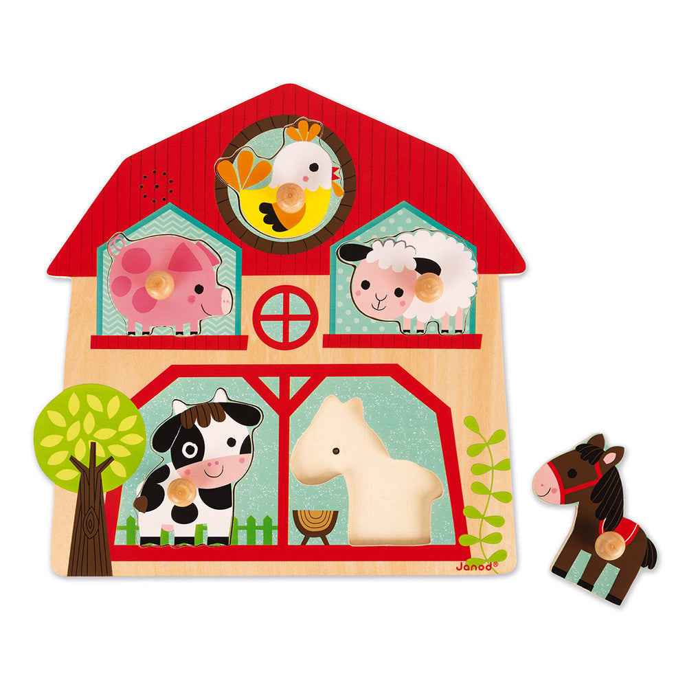 Janod | Puzzel De Vrienden Van De Boerderij 5 Stukjes (Hout)