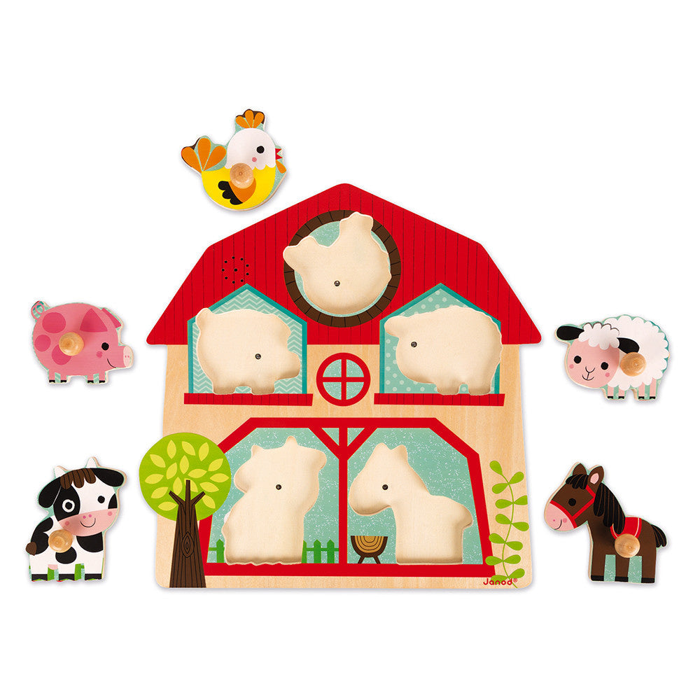 Janod | Puzzel De Vrienden Van De Boerderij 5 Stukjes (Hout)