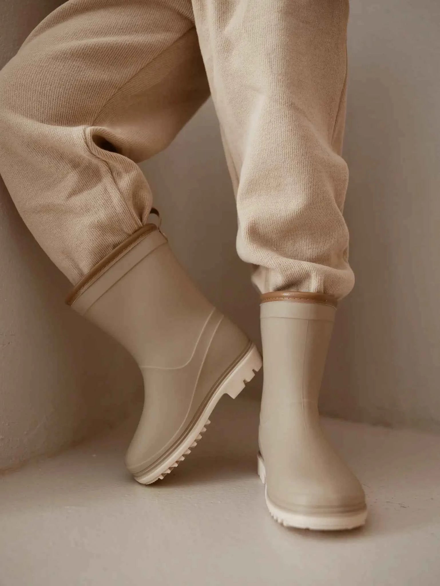 Mrs Ertha | Wellies Regenlaarzen Taupe