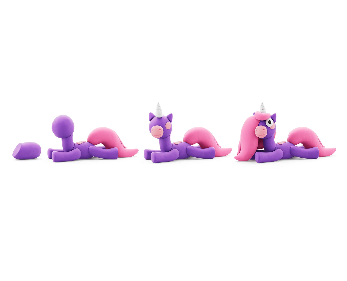 Hey Clay | Boetseerklei  Regenboog Eenhoorn - Brighty