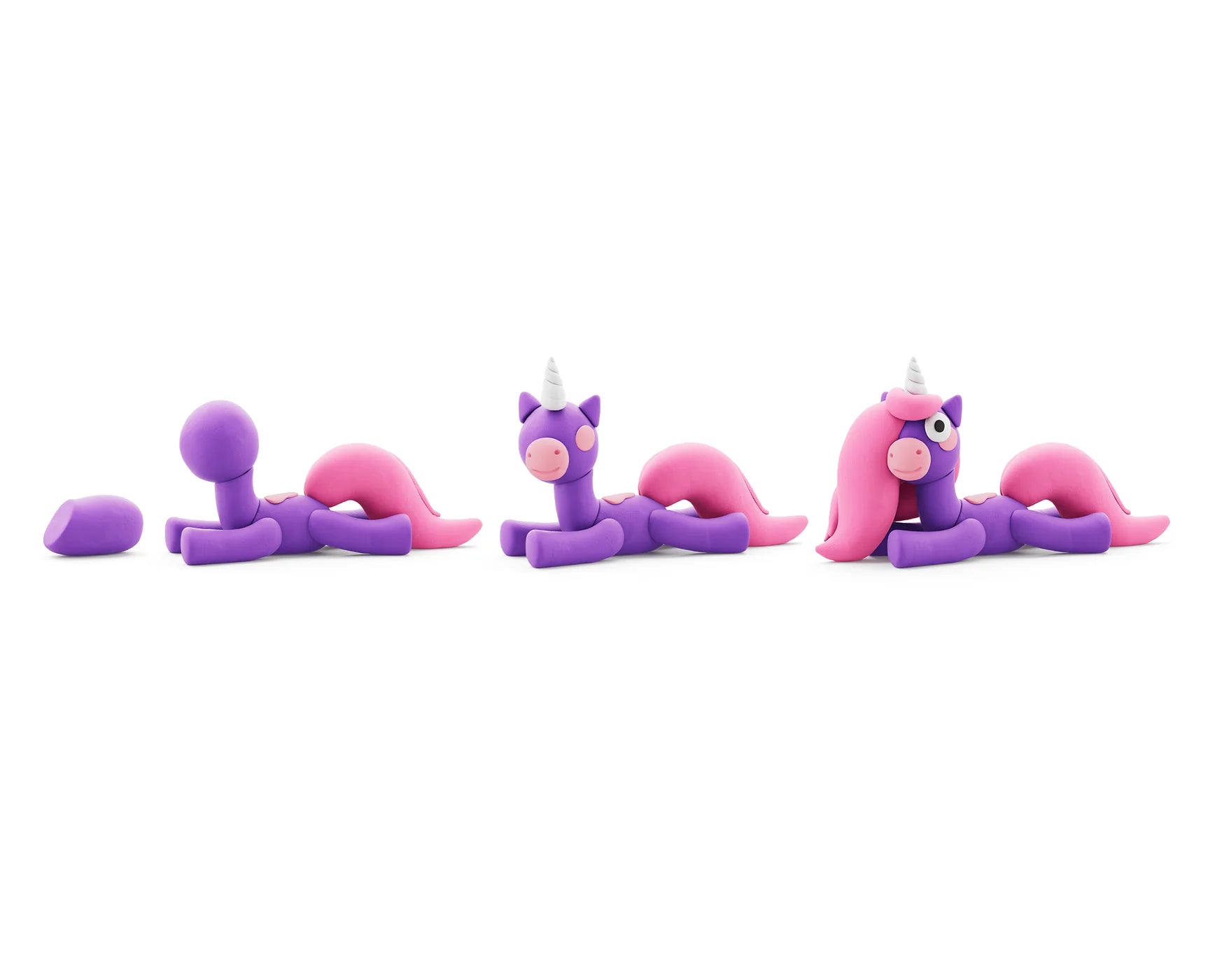 Hey Clay | Boetseerklei  Regenboog Eenhoorn - Brighty