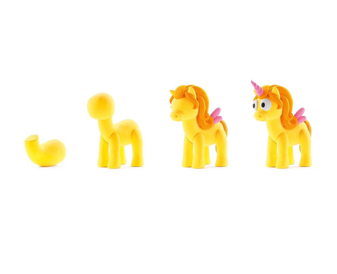 Hey Clay | Boetseerklei Regenboog Eenhoorn - Sunny