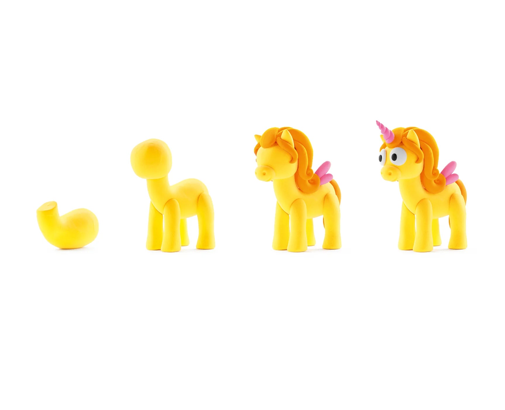 Hey Clay | Boetseerklei Regenboog Eenhoorn - Sunny
