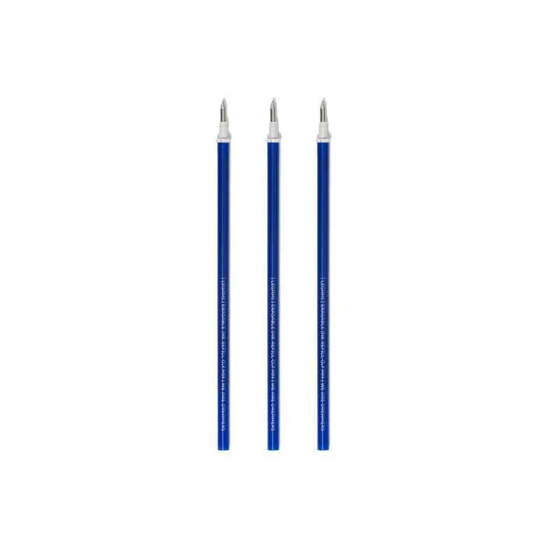 Legami | Set of 3 Refills for Erasable Gel Pens - Blue Ink - Erasable Pen