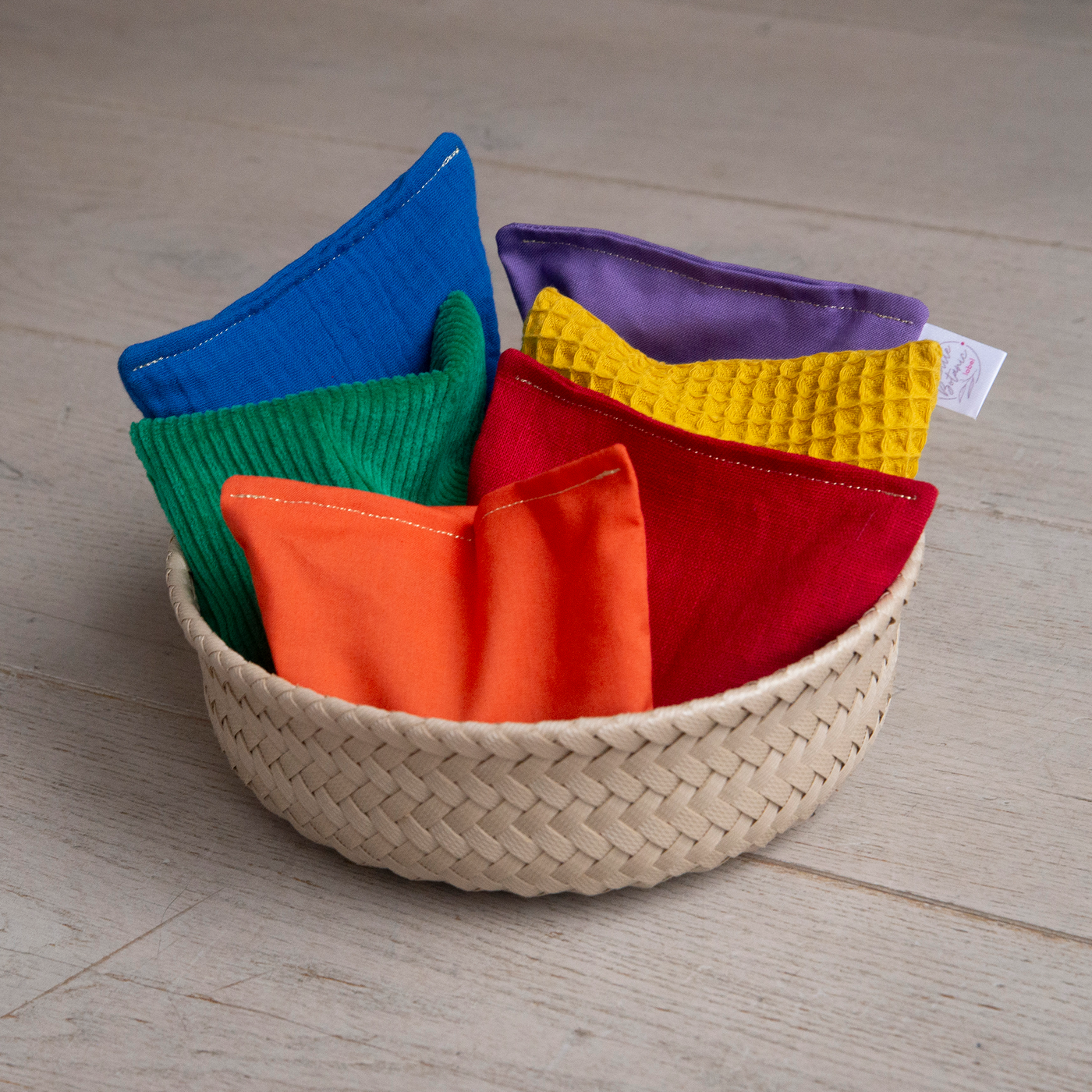 Little Botanic Label | Sensorische Pittenzakjes Regenboog Set 6 Stuks