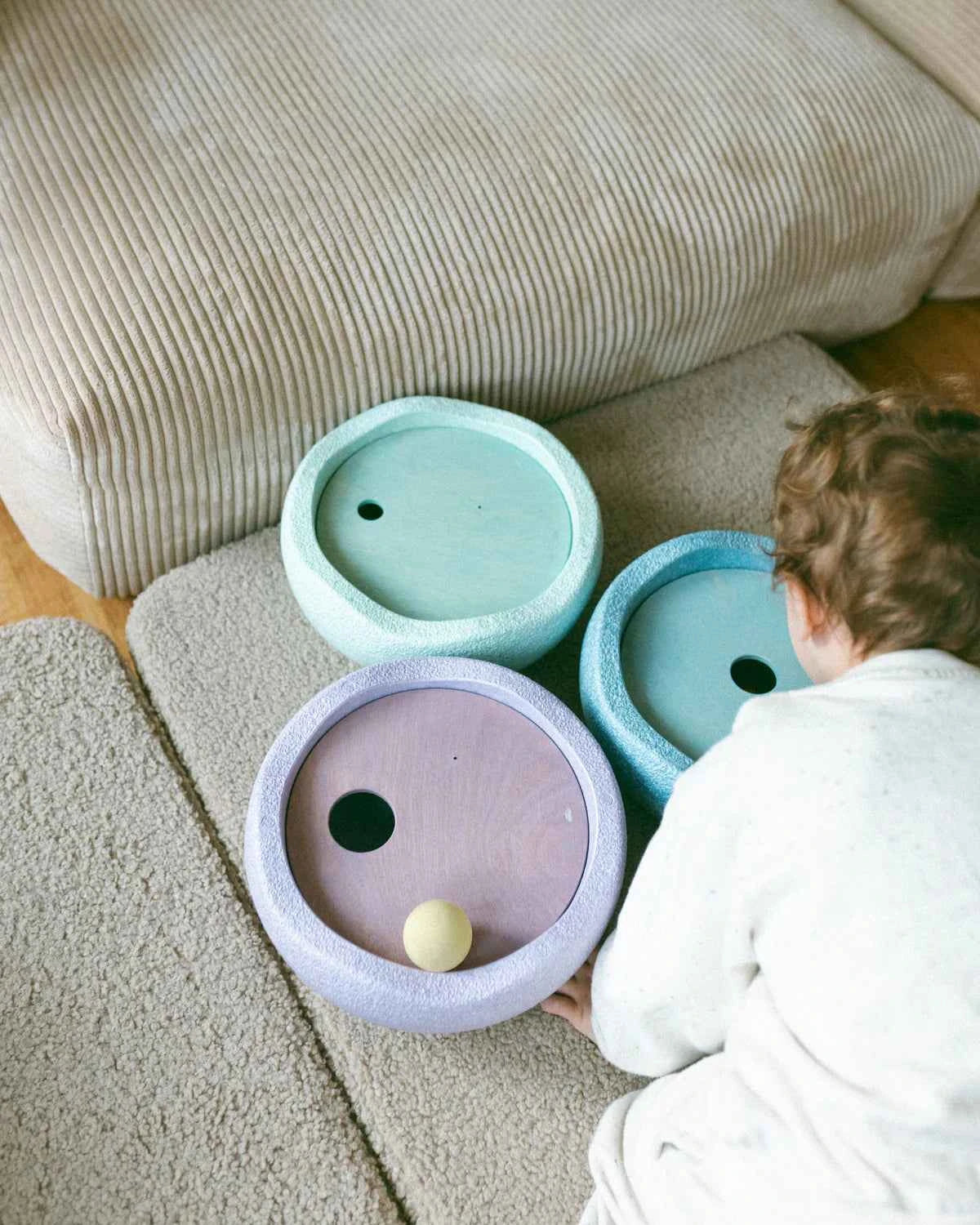 Stapelstein | Grimms x Stapelstein Set Rolling Discs Cool Pastel
