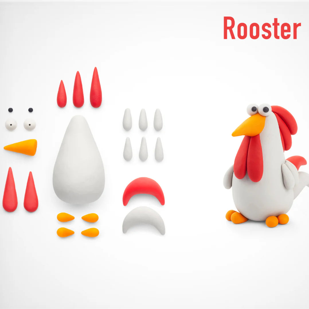 Hey Clay | Boetseerklei Boerderijvogels - Haan