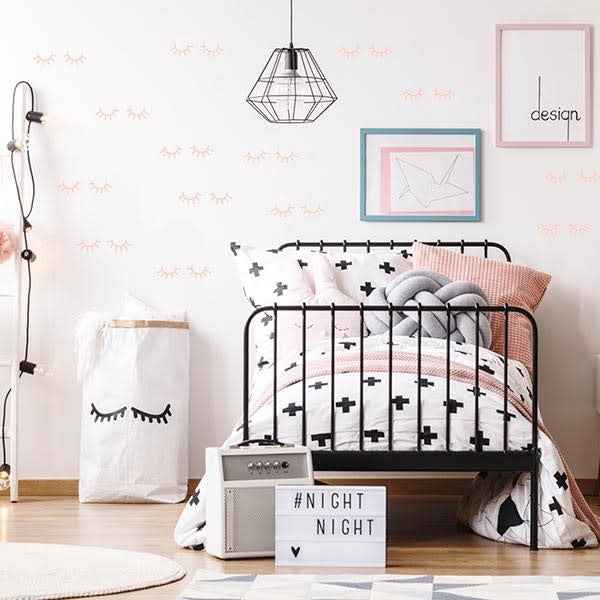 Muurstickers mini wimpers roze - PÃ¶m Le Bonhomme - set 72 stickers