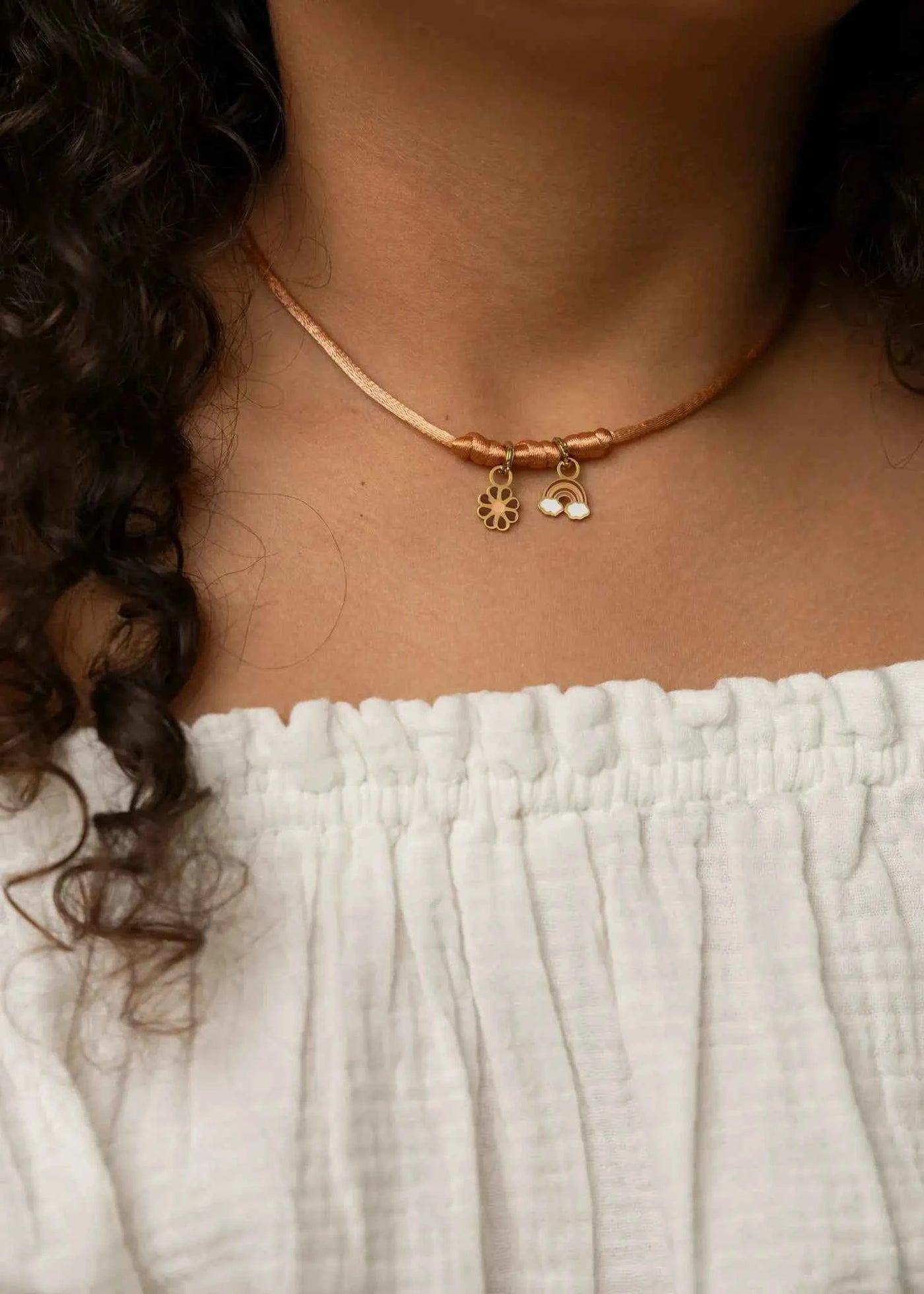 Mrs Ertha | Maak Mijn Ketting Rusted Ketting Voor 2 Bedeltjes