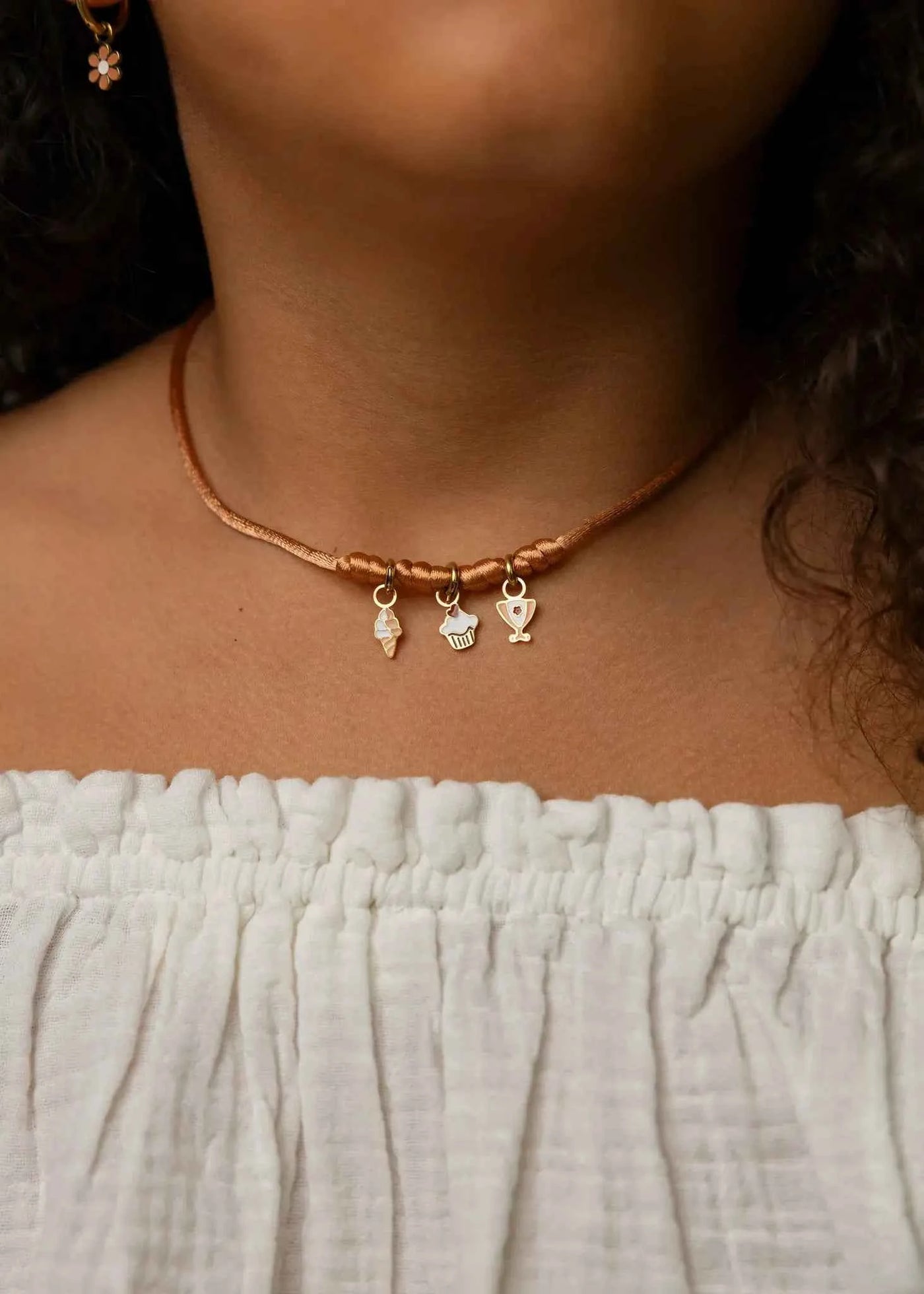 Mrs Ertha | Maak Mijn Ketting Rusted Ketting Voor 3 Bedeltjes